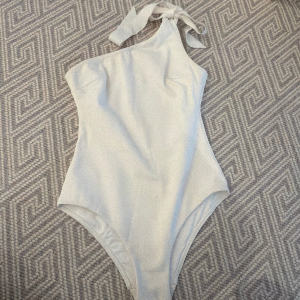 Zimmermann one shoulder bathing suit with bow size 1